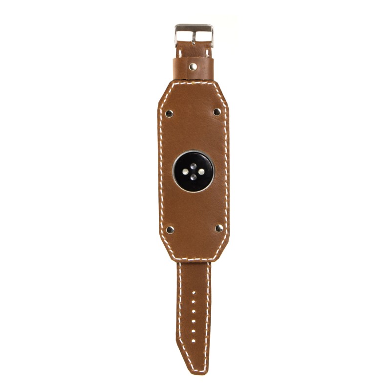 Apple Watch strap Full Grain leather brown cuff model. Compatible with all series