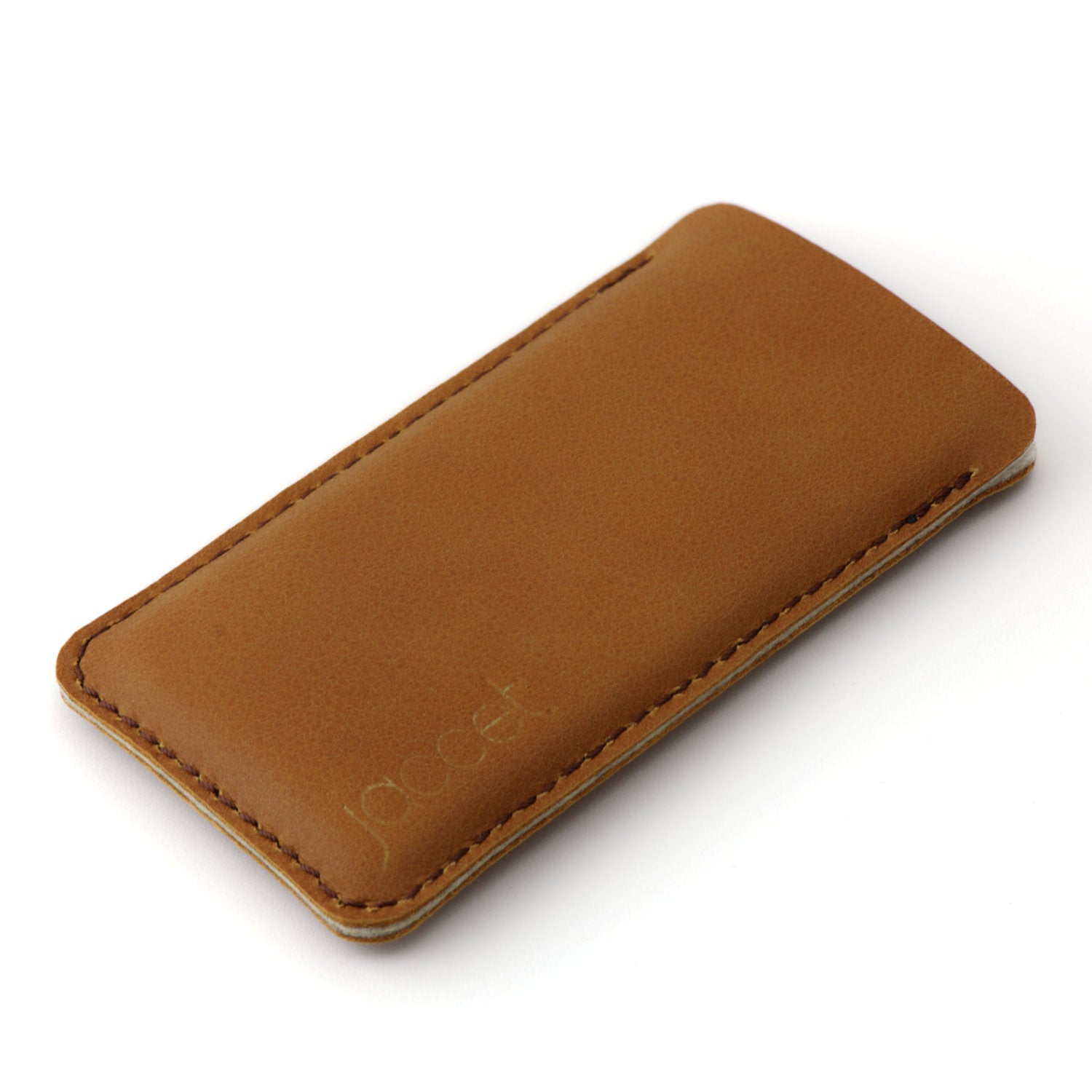 JACCET leather Samsung Galaxy sleeve - Cognac color leather with brown wool felt - 100% Handmade