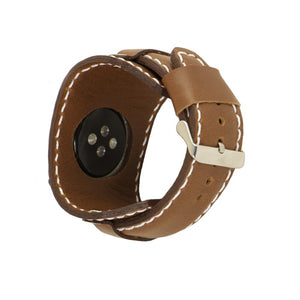 Apple Watch strap Full Grain leather brown cuff model. Compatible with all series