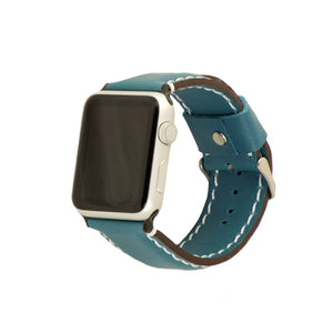 Apple Watch strap Full Grain leather turquoise classic model. Compatible with all series