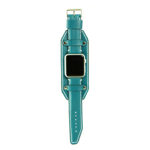 Apple Watch strap Full Grain leather turquoise cuff model. Compatible with all series